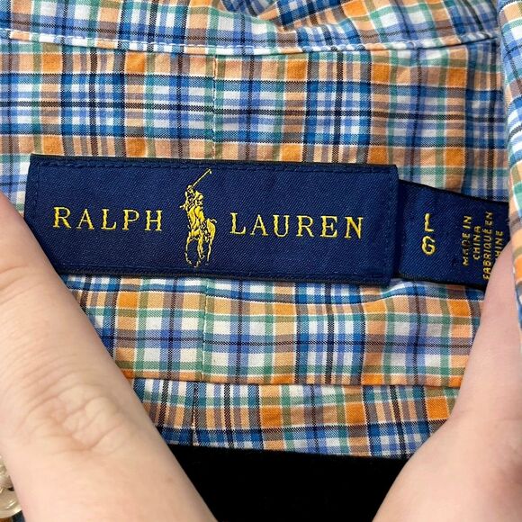 Ralph Lauren Yellow Plaid Button-Front Dress size size Large - Picture 4 of 5